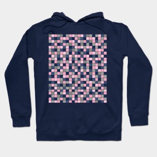 Grey, Blue and Pink Grid Hoodie